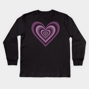 Aubergine Expanding Hearts Kids Long Sleeve T-Shirt